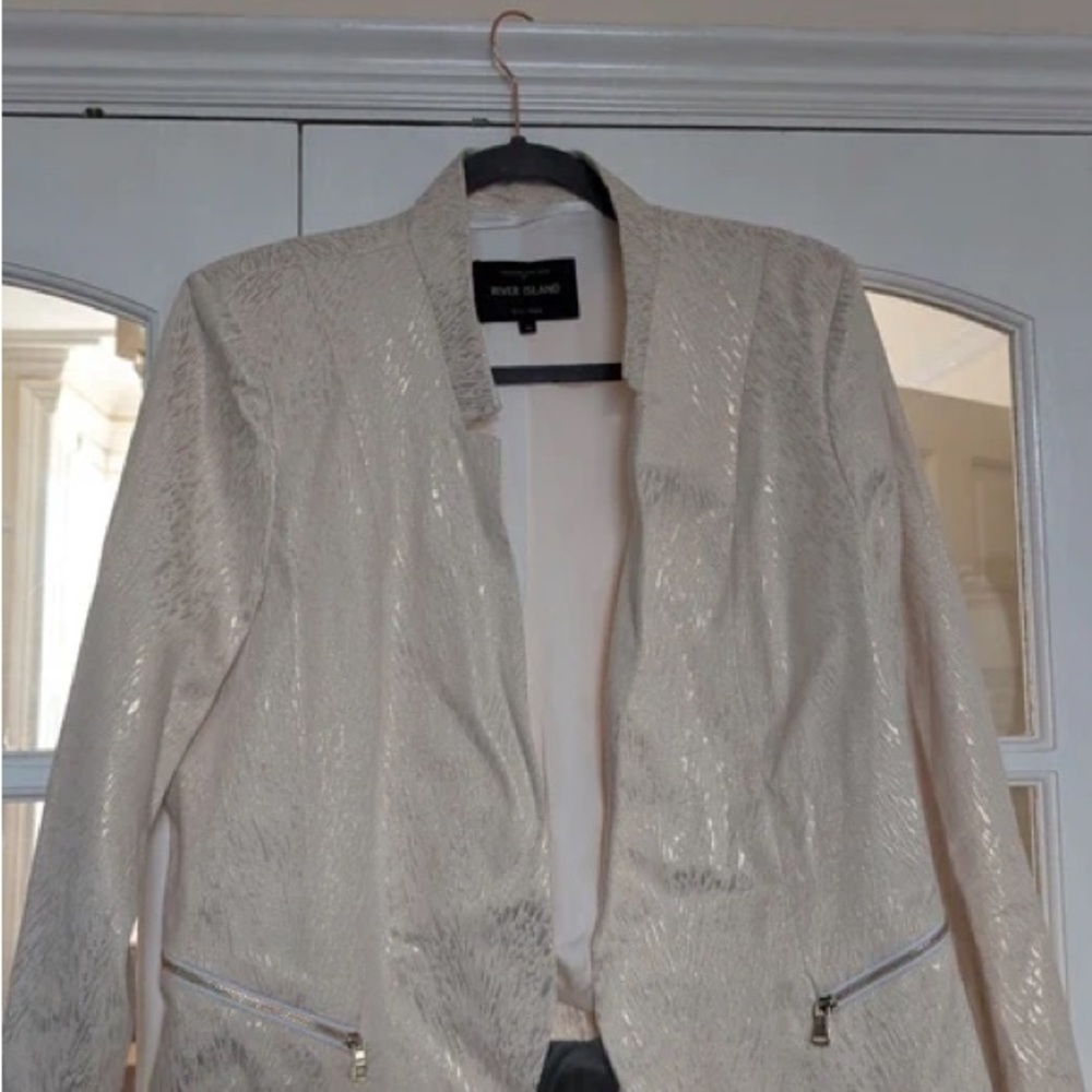 River Island Shimmering Cream Blazer